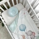 Set lenjerie de schimb pentru patut bebe 3 piese Elefantel vesel